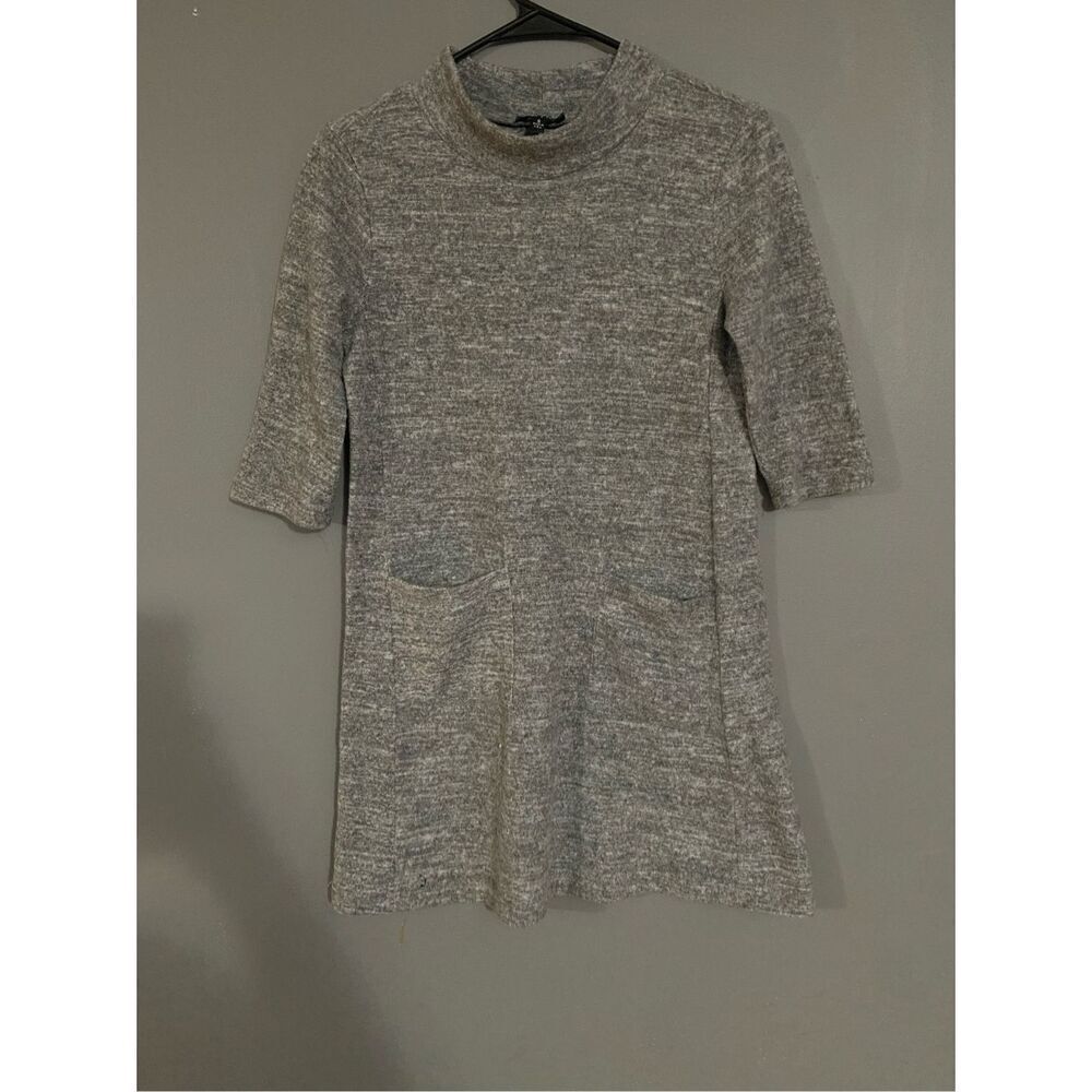 Timing Grey 3/4th Sleeve Sweater Dress With Pockets Size Small